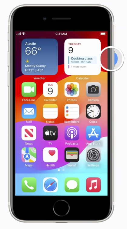 iPhone with Home Button side button location